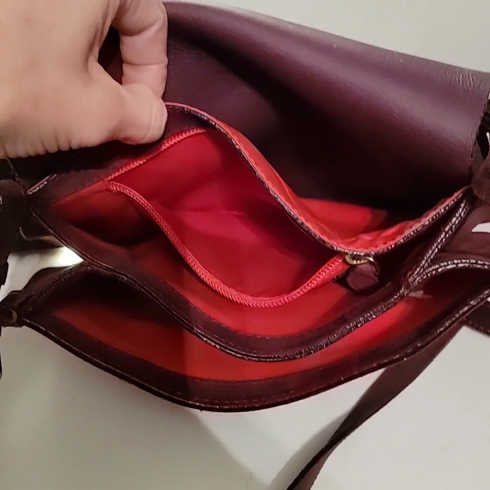 CELINE Lefebure Bordeaux Suede Saddle Bag - Picture 9 of 14